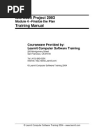 Microsoft Project 2003 Training Manual