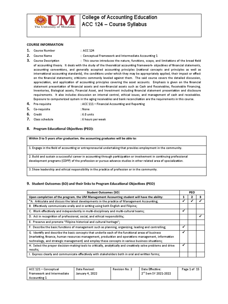 BSMA1 ACC 124 Conceptual Framework and Intermediate Accounting 1 Rev. 1 ...