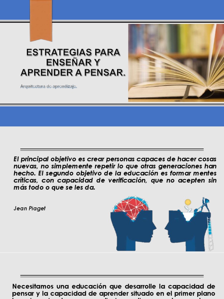 Estrategias para Enseñar a Pensar | PDF | Aprendizaje | Pensamiento