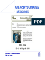 Cálculo de incertidumbre en mediciones