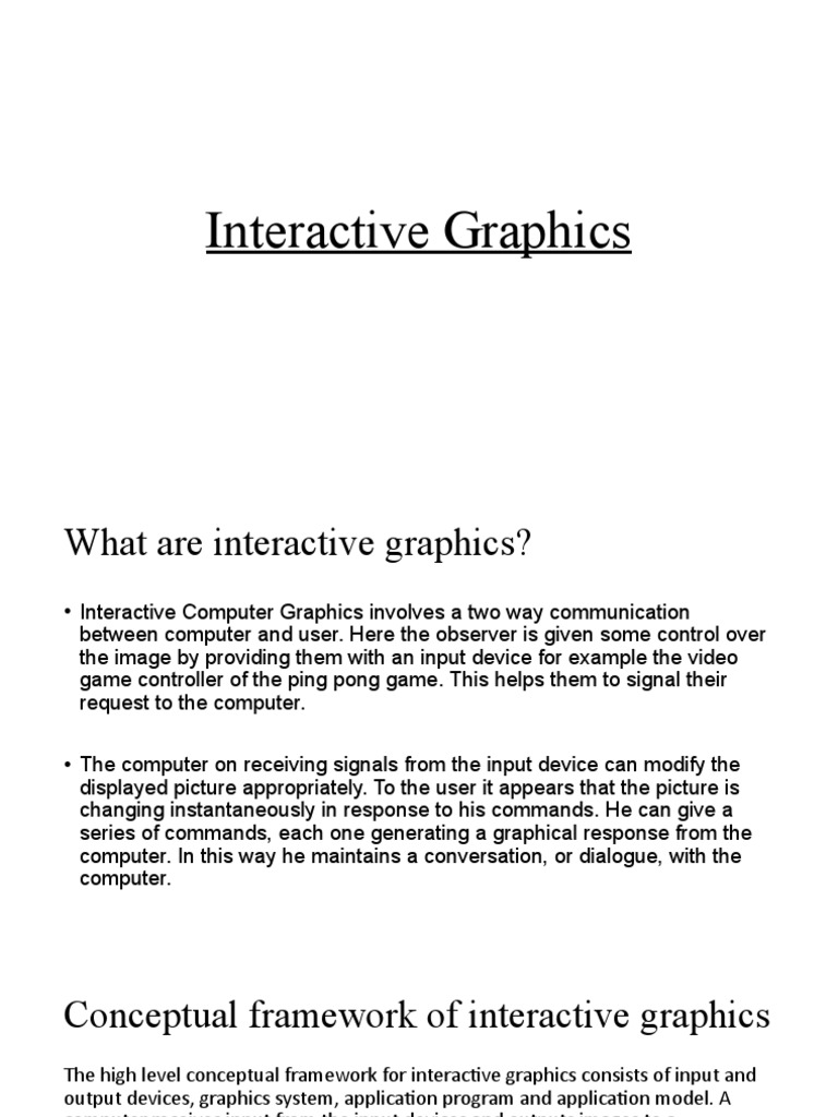 Interactive graphics a guide to concepts and components pdf