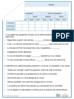 Actividades Los Determinantes Posesivos