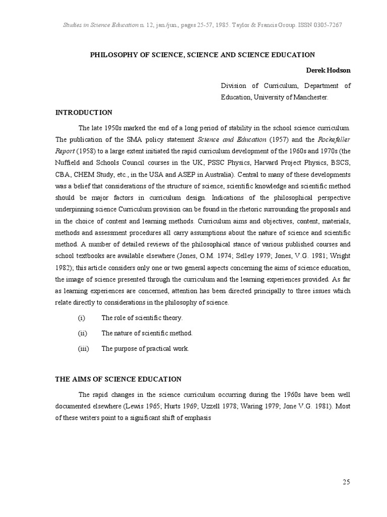 02b. Philosophy of Science, Science and Science Education PDF