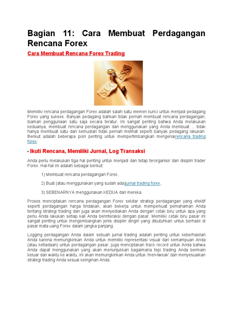 Part 11 How To Make A Forex Trading Plan - En.id | PDF