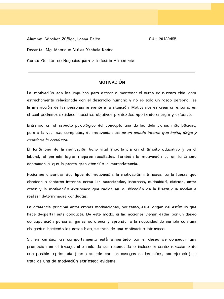 Ensayo Sobre La Motivación | PDF | Motivación | Motivacional