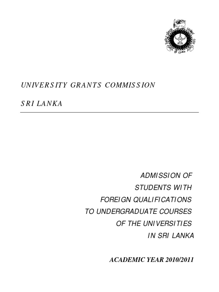Admission for Foreign Students in Sri Lanka | PDF | University And ...