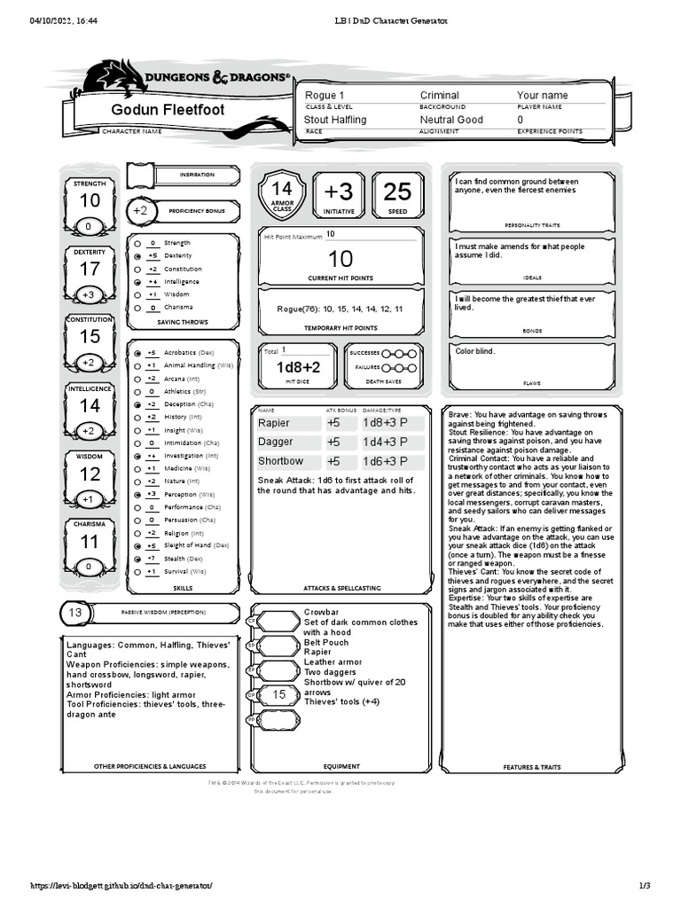 Godun Fleetfoot | PDF | D20 System | Fantasy Role Playing Games