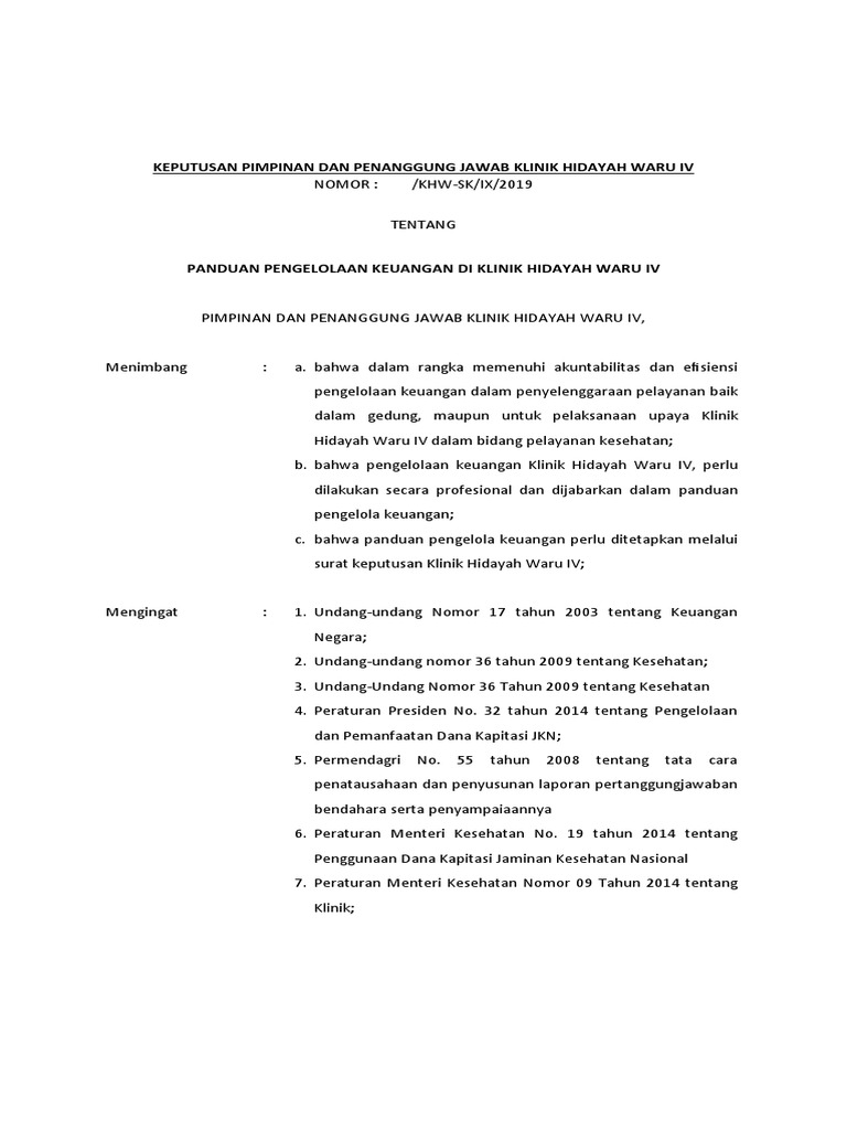 Sk Pengelolaan Keuangan Pdf