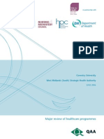 Major Review of Healthcare Programmes: Coventry University West Midlands (South) Strategic Health Authority