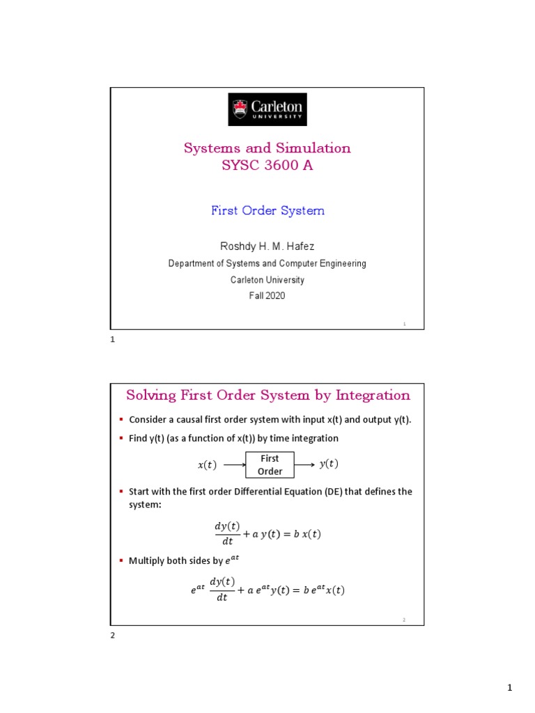First Order System - Slides | PDF