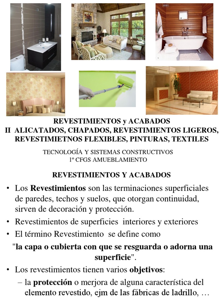 II Revestimientos Paramentos Alicatados - Ligeros - Flexibles - Pinturas, PDF, Loseta