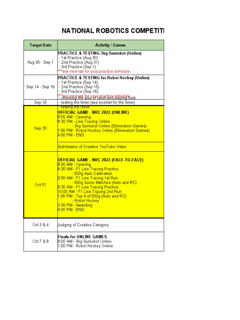 NRC2022 Schedules PDF