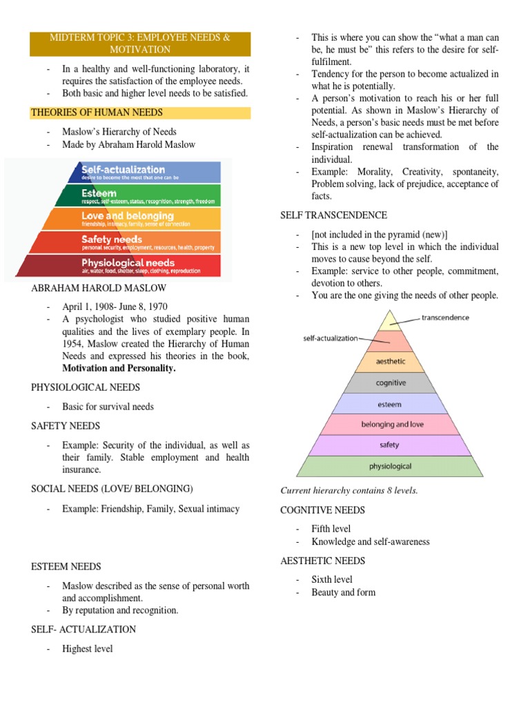 Employee Needs And Motivation Pdf Motivational Motivation