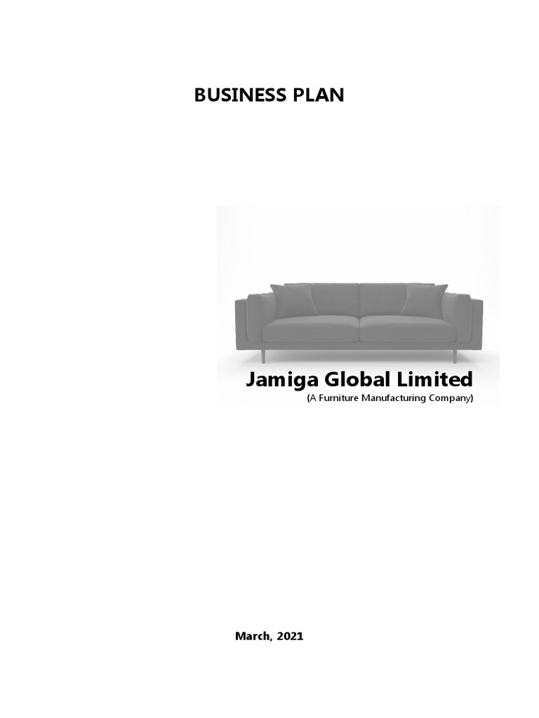 JAMIGA GLOBAL LTD Furniture Business Plan PDF Equity (Finance) Chair
