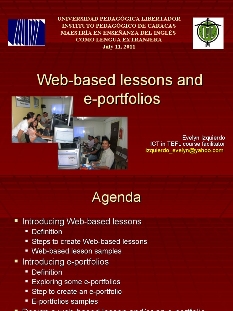 Web-Based Lessons and E-Portfolios Guide | PDF | Web Application ...