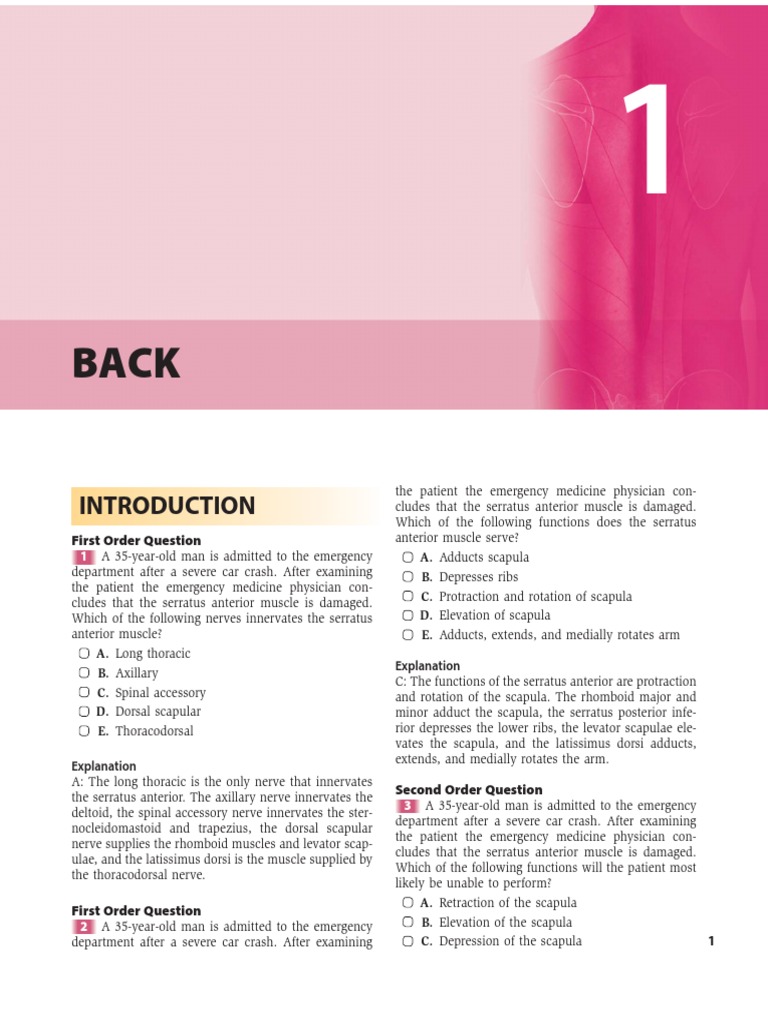 Gray's Anatomy Review Back Questions PDF Vertebral Column Vertebra