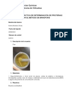 Determinación de proteínas en flan por el método de Bradford