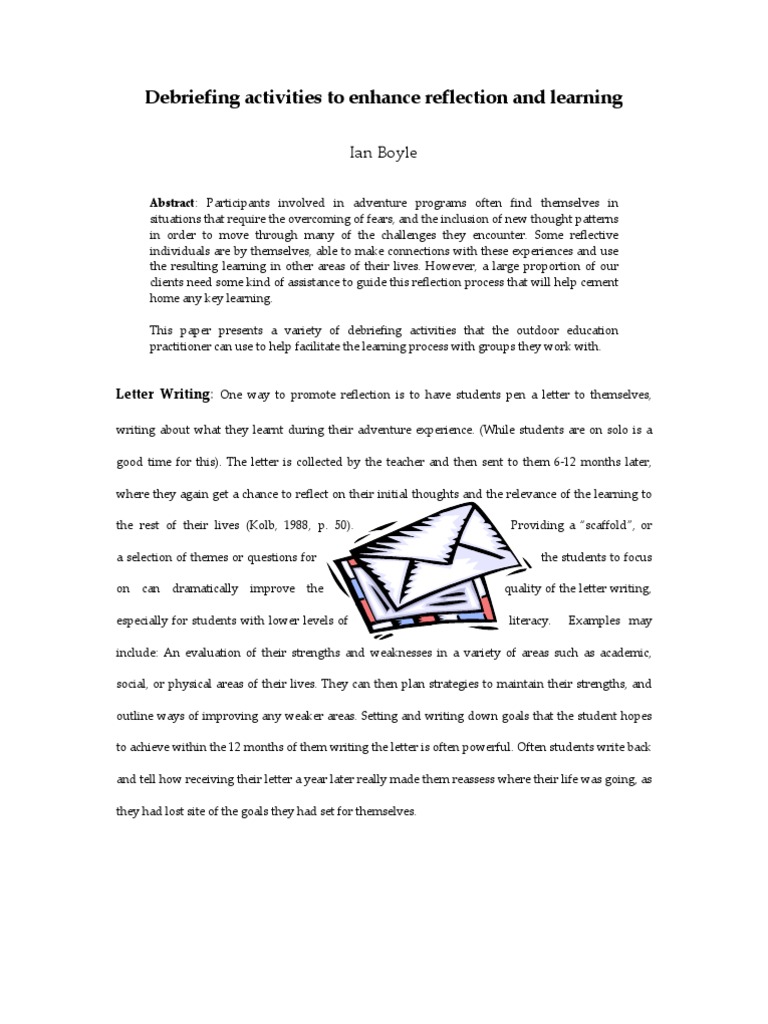 Debriefing Tools Pdf Inclusion Education Thought