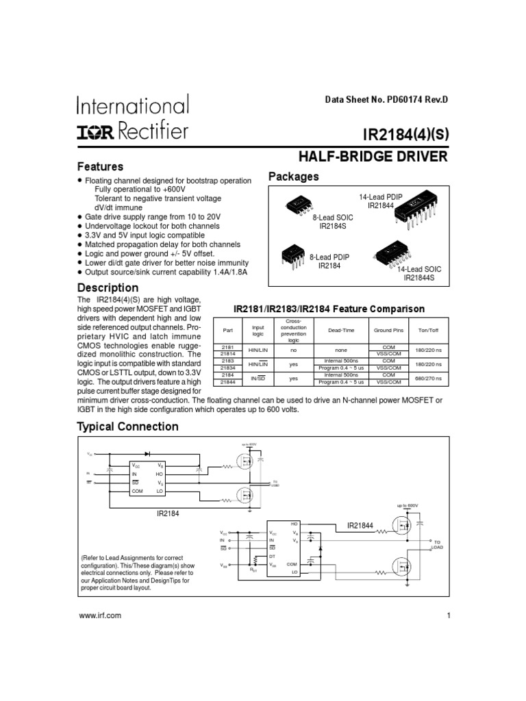 Ir2184 2 | PDF | Logic Gate | Electronic Engineering