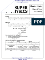 C4 Mass Weight and Density Notes