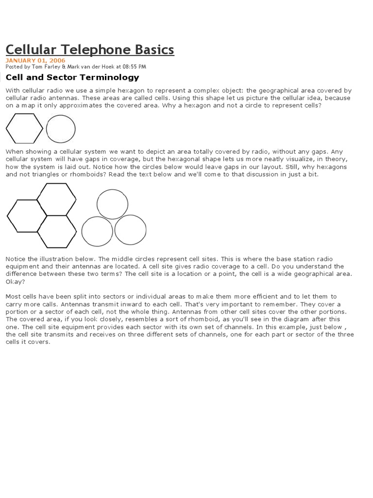 Cellular Telephone Basics PDF Cellular Network Radio