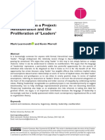 Leadership' As A Project: Neoliberalism and The Proliferation of Leaders'