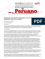 Ordenanza Que Regula La Instalación y Uso de Elementos de Seguridad Vecinal en El Distrito