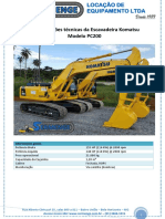 Especificações técnicas - Escavadeira PC200 - Sermenge
