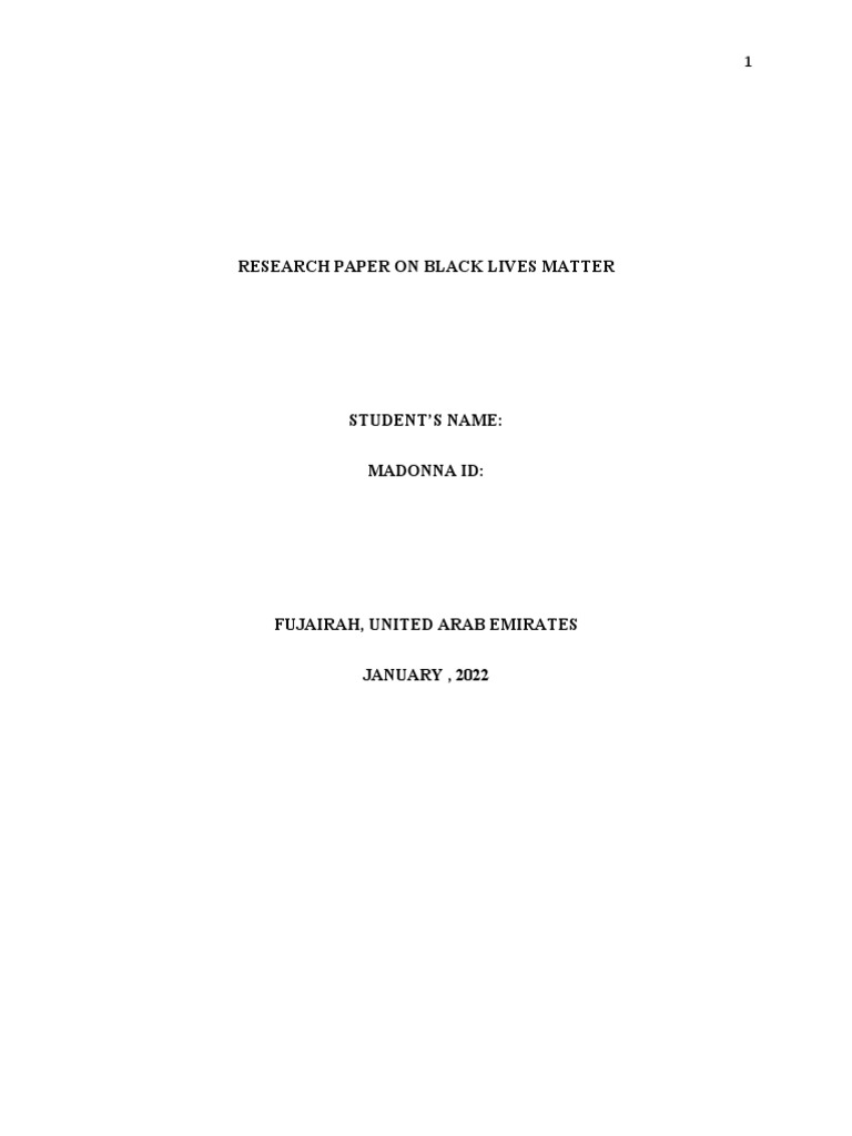 Black Lives Matter: Injustice and Dignity | PDF | Social Science