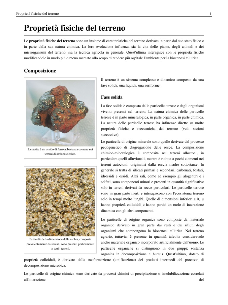 Proprietà fisiche del terreno