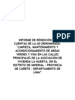 Separadores Del Informde de Rendición de Cuentas - La Huerta (Parque y Calles)