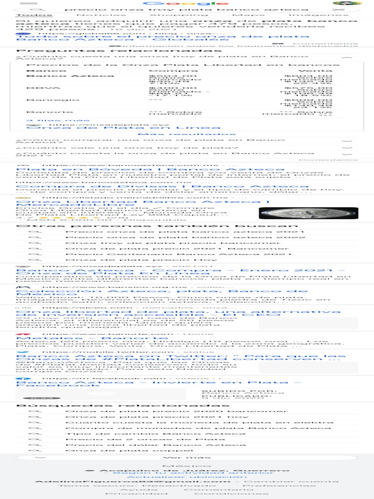 Precio Onza Troy Plata Banco Azteca Buscar Con PDF Peso mexicano