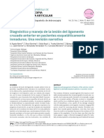 Diagnostico y Manejo de Las Lesiones de LCA en Pacientes Esqueleticamente Inmaduros