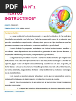 Secuencia Didáctica. Textos Instructivos.