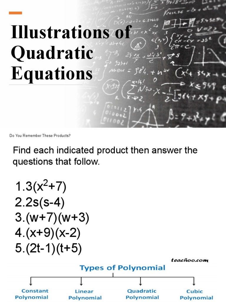 1 Illustration of Quadratic Equation | PDF