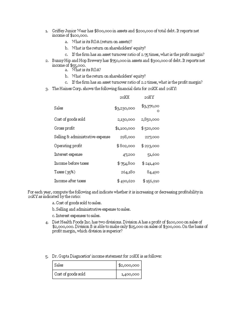 Financial Ratios Analysis and Insights | PDF | Finance & Money ...