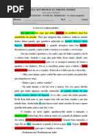 O cego e o mealheiro - ficha de trabalho - CORRECÇÃO