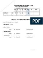 TABLA DE POSICIONES Y FIXTURE DE FECHA