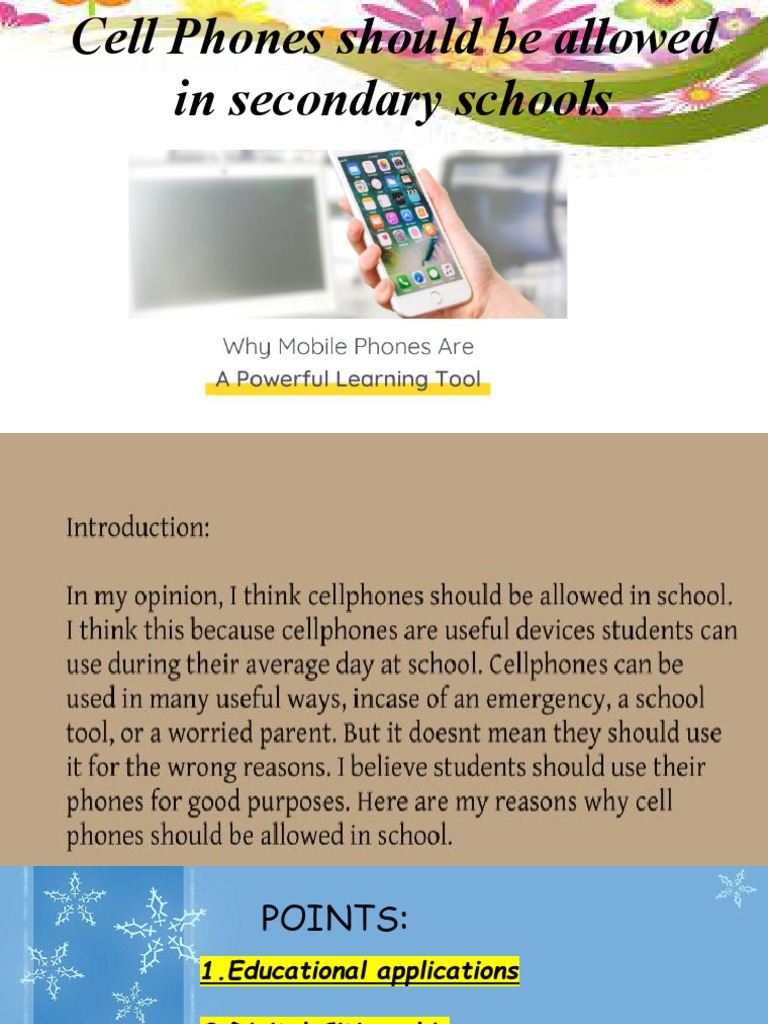 Cell Phones Should Be Allowed in Secondary Schools PDF