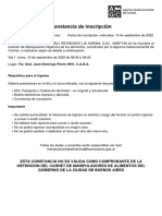 Constancia de Inscripción: Requisitos para El Ingreso