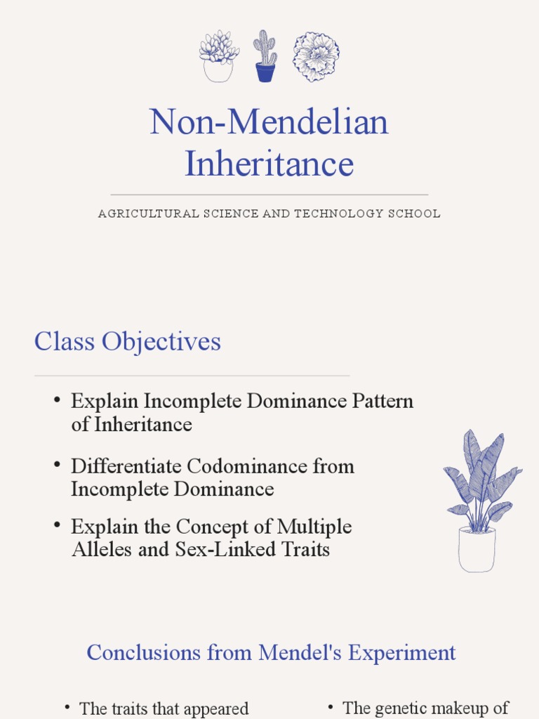 Non Mendelian Inheritance | PDF | Dominance (Genetics) | Allele