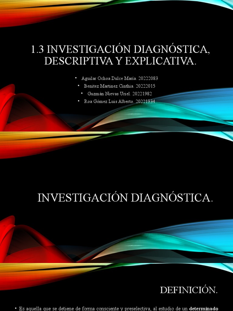Investigación Diagnóstica, Descriptiva y Explicativa. | PDF | Método ...