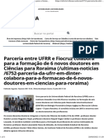 Parceria Entre UFRR e Fiocruz Colabora para A Formação de 6 Novos Doutores em Ciências para Roraima - Universidade Federal de Roraima