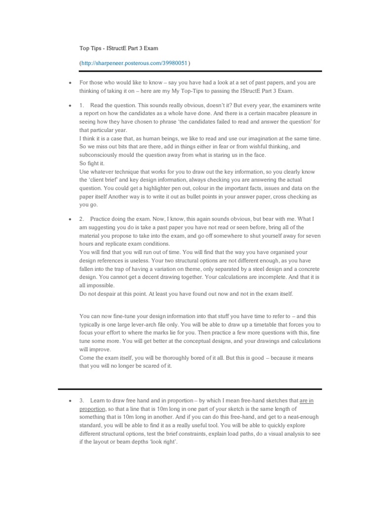 Top Tips For IStructE Exam | PDF