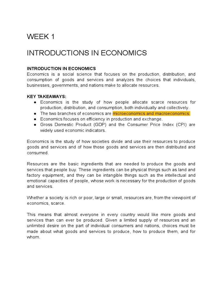 Week 1 Macro Download Free Pdf Cost Of Living Supply Economics