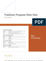 Praktikum Pengantar Basis Data ORDER, GROUP, DLL