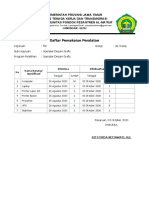 Daftar Pemakaian Peralatan