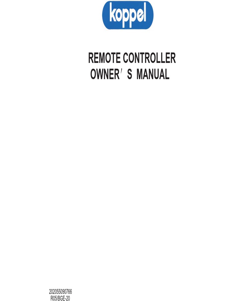 R05/BGE Remote Control Manual | PDF