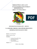 (Grupo 9) La Auditoría Forense Como Método Preventivo de Desfalcos en El Banco Union