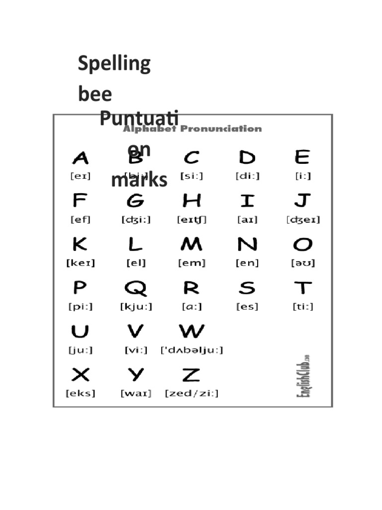 SPELLING BEE PREPARATION PDF Ling stica